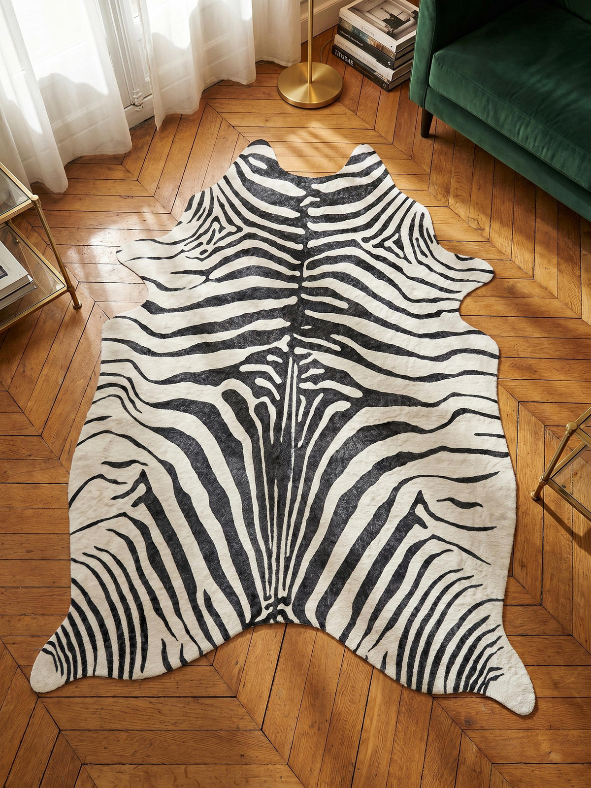 TEPPICH Waschbar Tigerfell Imitat Elegant Esszimmer Strapazierfähig Schwarz 150x200 cm – GASTEIN - Schwarz, Textil (200/150cm) - KADIMA DESIGN