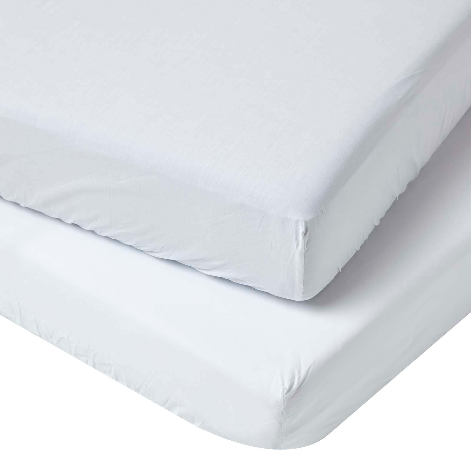 KINDER-SPANNBETTLAKEN 2er-Set, Ägyptische Baumwolle, 70/140 cm - Weiß, Textil (70/140cm) - Homescapes