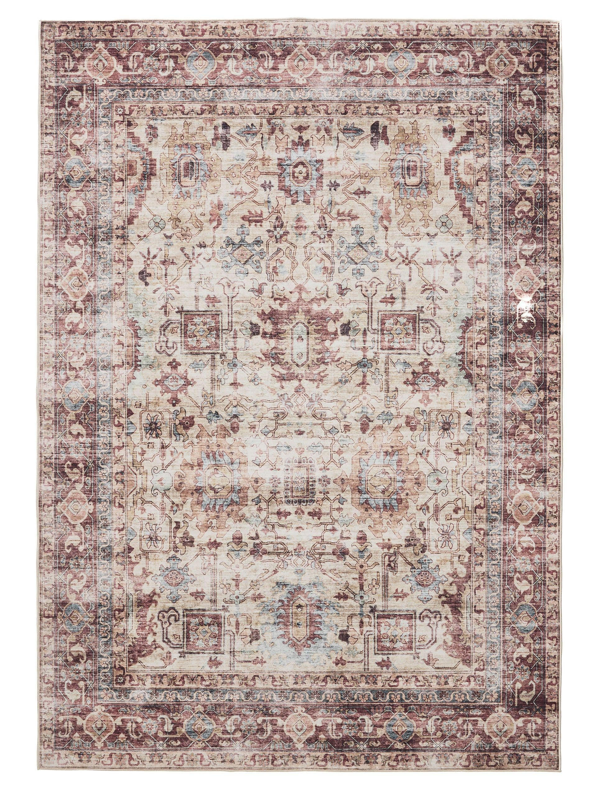 VINTAGE-TEPPICH George waschbar 140x200 cm - Pink/Multicolor, Kunststoff (140/200cm) - benuta