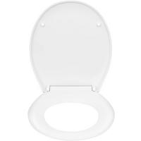 WC SITZ mit Absenkautomatik, Antibakteriell Oval - Weiß, Kunststoff (37/2.51/45cm) - Woltu