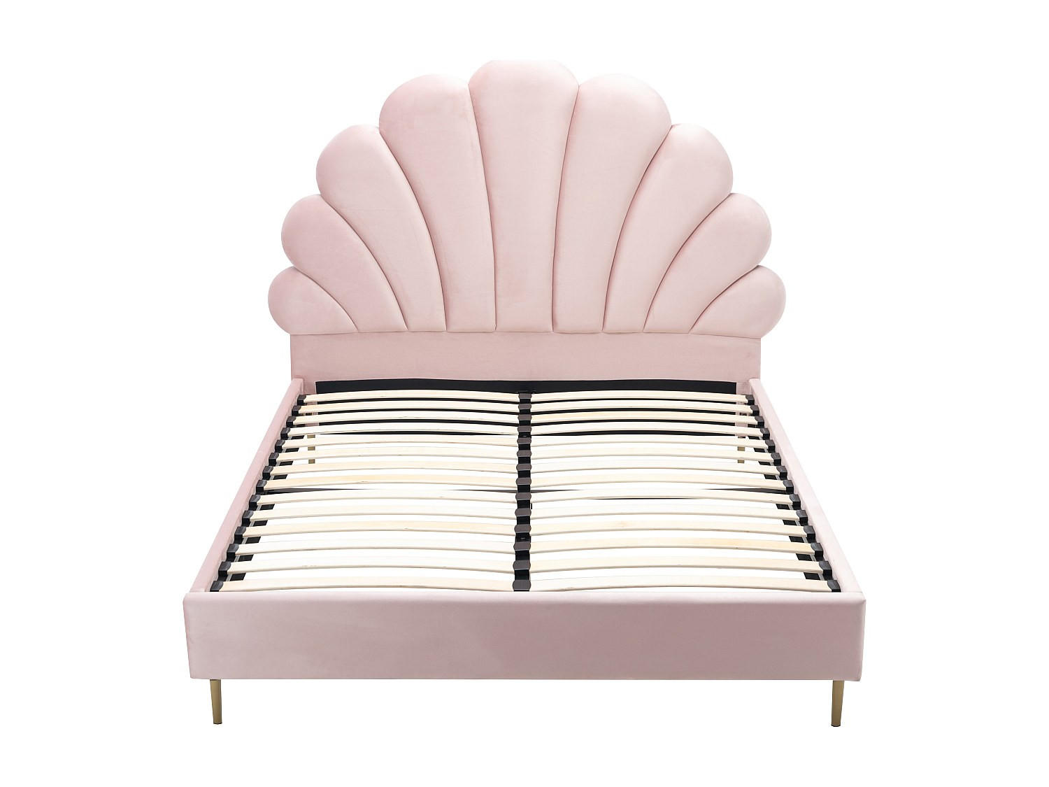 BETTRAHMEN - 2 Personen - samt - rosa Livaya - Pink, Textil/Metall (140/190cm) - Vente-Unique