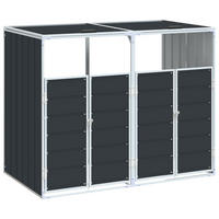 MÜLLTONNENBOX Für 2 Tonnen Anthrazit 144/81/113 Cm Stahl - Anthrazit, Metall (81/113/144cm) - vidaXL