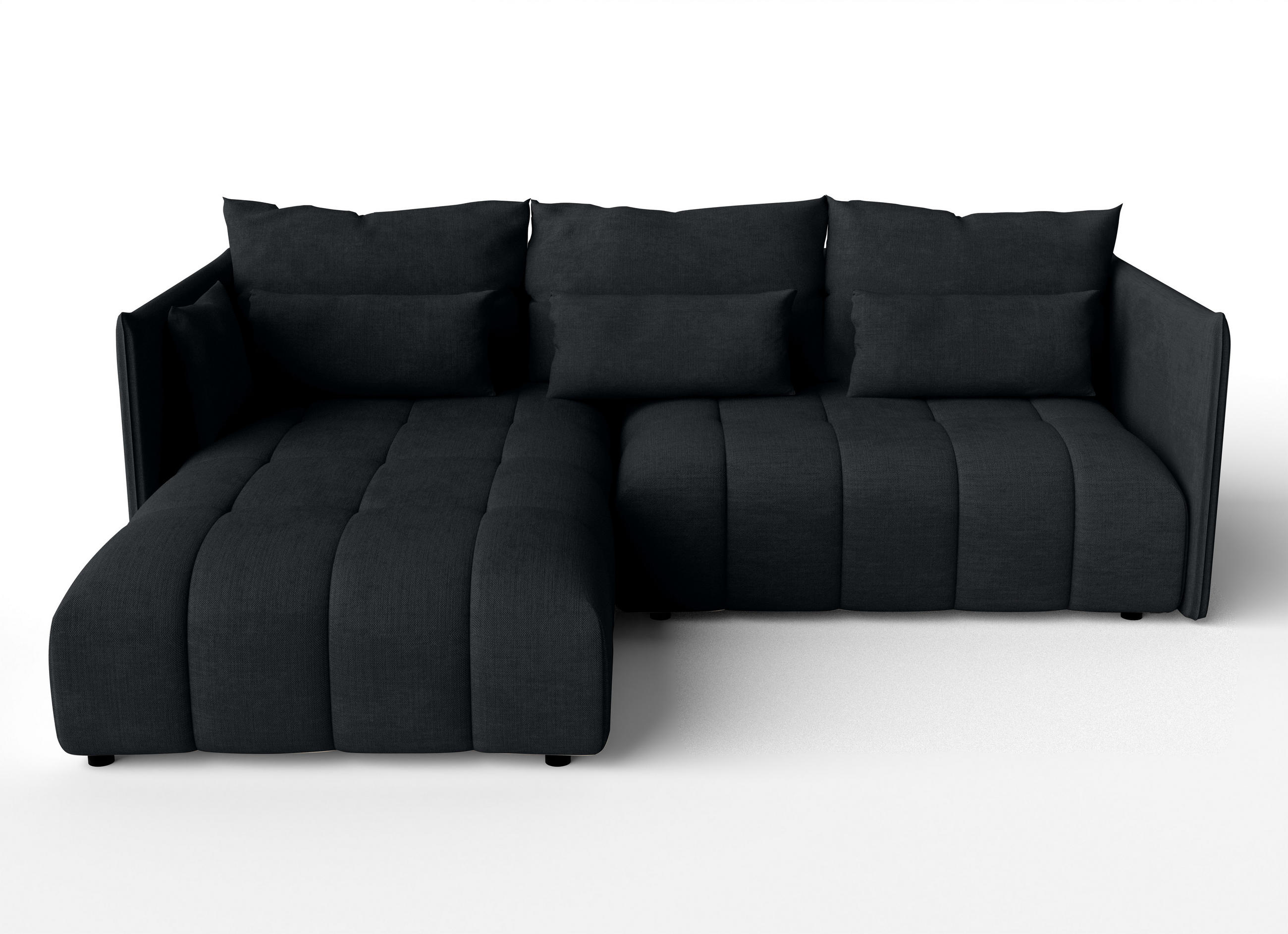 ECKSOFA L Form Gaziante Anthrazit 245/182/83 cm – mit Bettkasten - Schwarz, Kunststoff/Textil (245/182cm) - AX Living