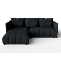 ECKSOFA L Form Gaziante Anthrazit 248/180/83 cm – mit Bettkasten - Schwarz, Kunststoff/Textil (248/180cm) - AX Living
