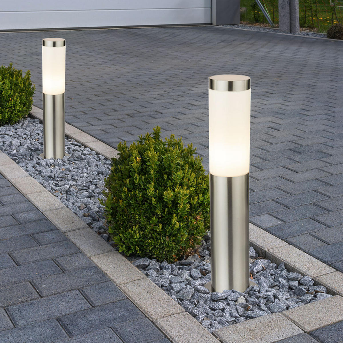 LED STEHLEUCHTE Silber Modern - Silberfarben, Metall (7.8/7.8/45cm) - Globo Lighting