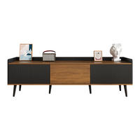 TV-LOWBOARD 160/39/49,5 cm mit 3 Türen in Schwarz/Natur - Schwarz, Holzwerkstoff (160/49.5/39cm) - BEAOK
