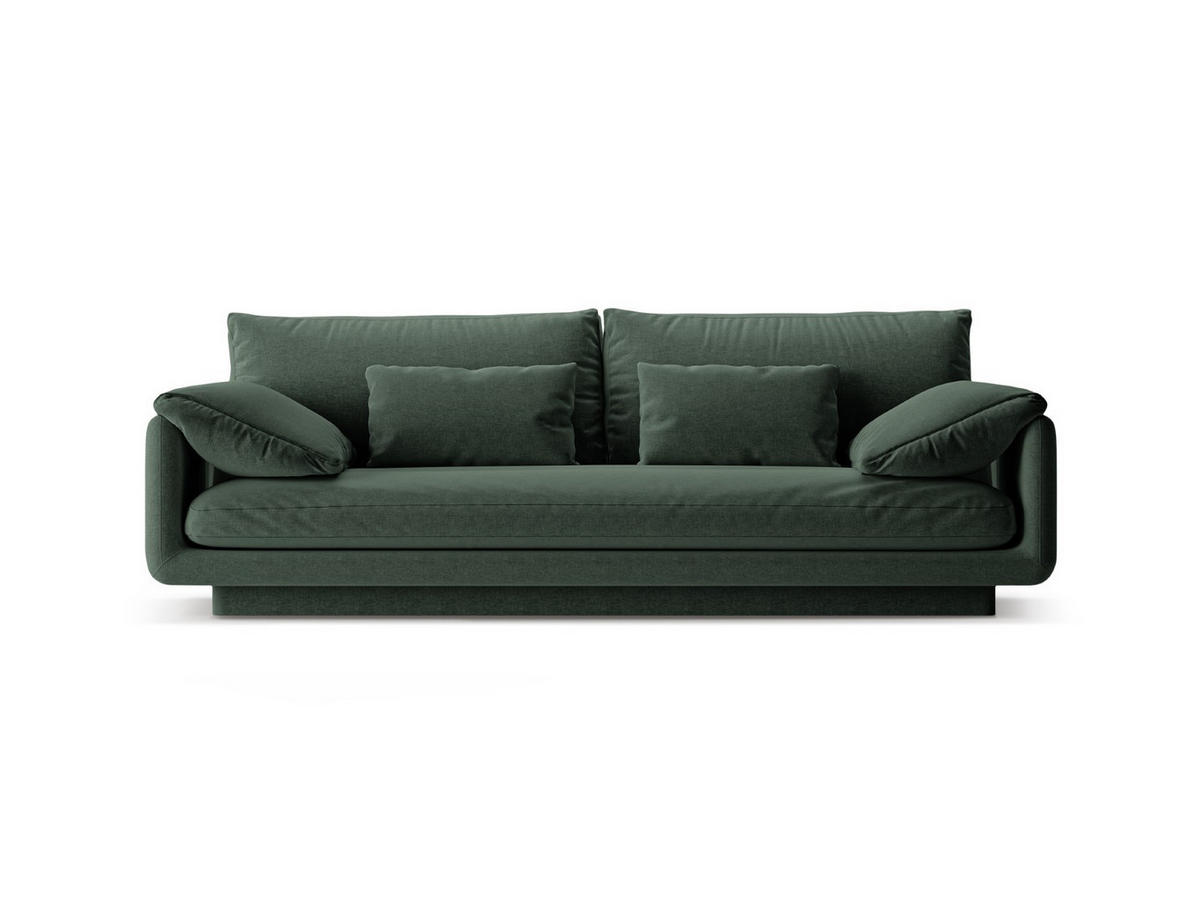 SOFA Torino aus strukturiertem Stoff moosgrün 3 Sitzplätze - Salbeigrün, Textil (103/83/220cm) - Micadoni