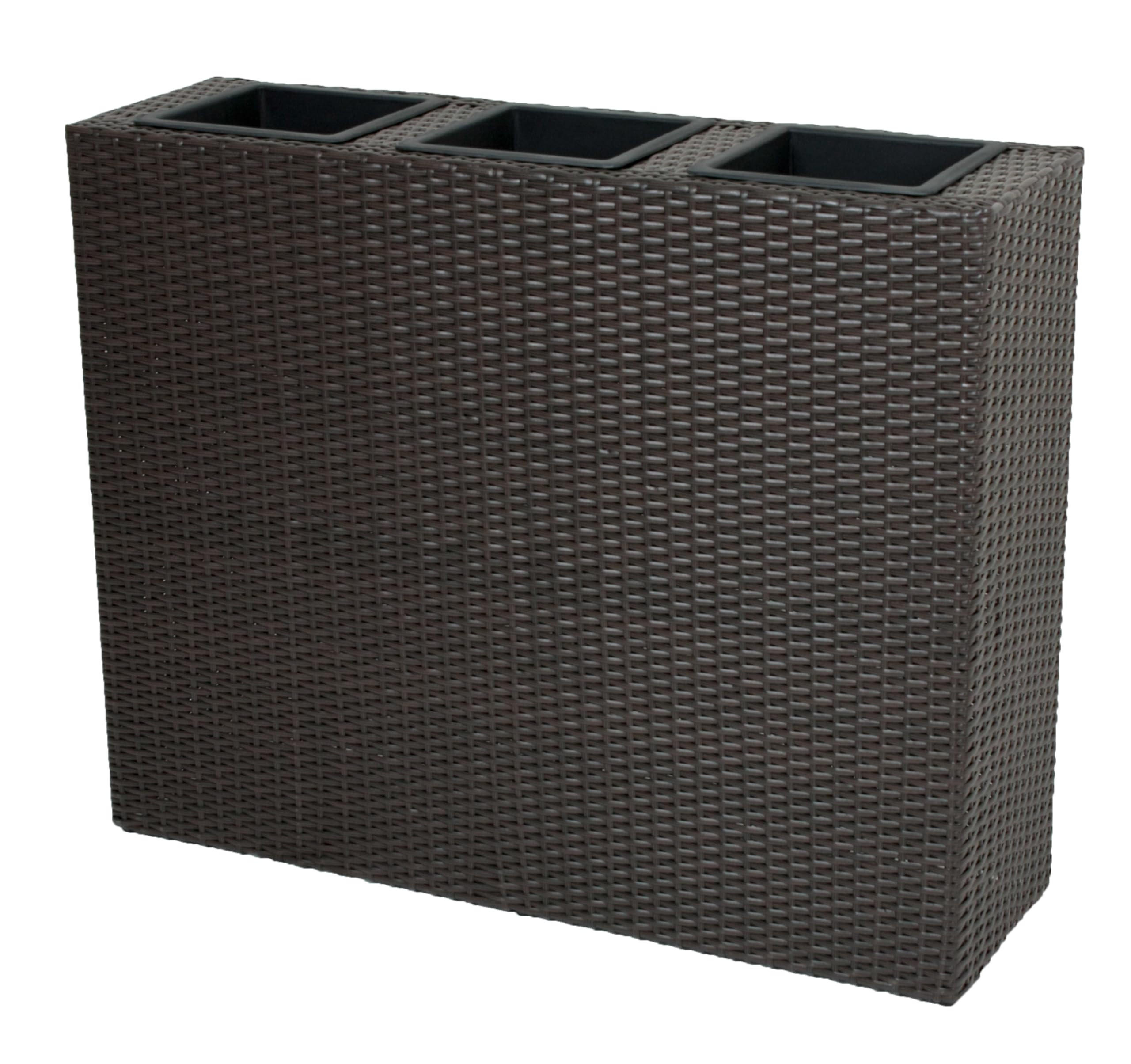 BLUMENKASTEN Betty 3 Fächer Braun Kunststoff Raumtrenner - Braun, Kunststoff (30/80/100cm) - DELUKE