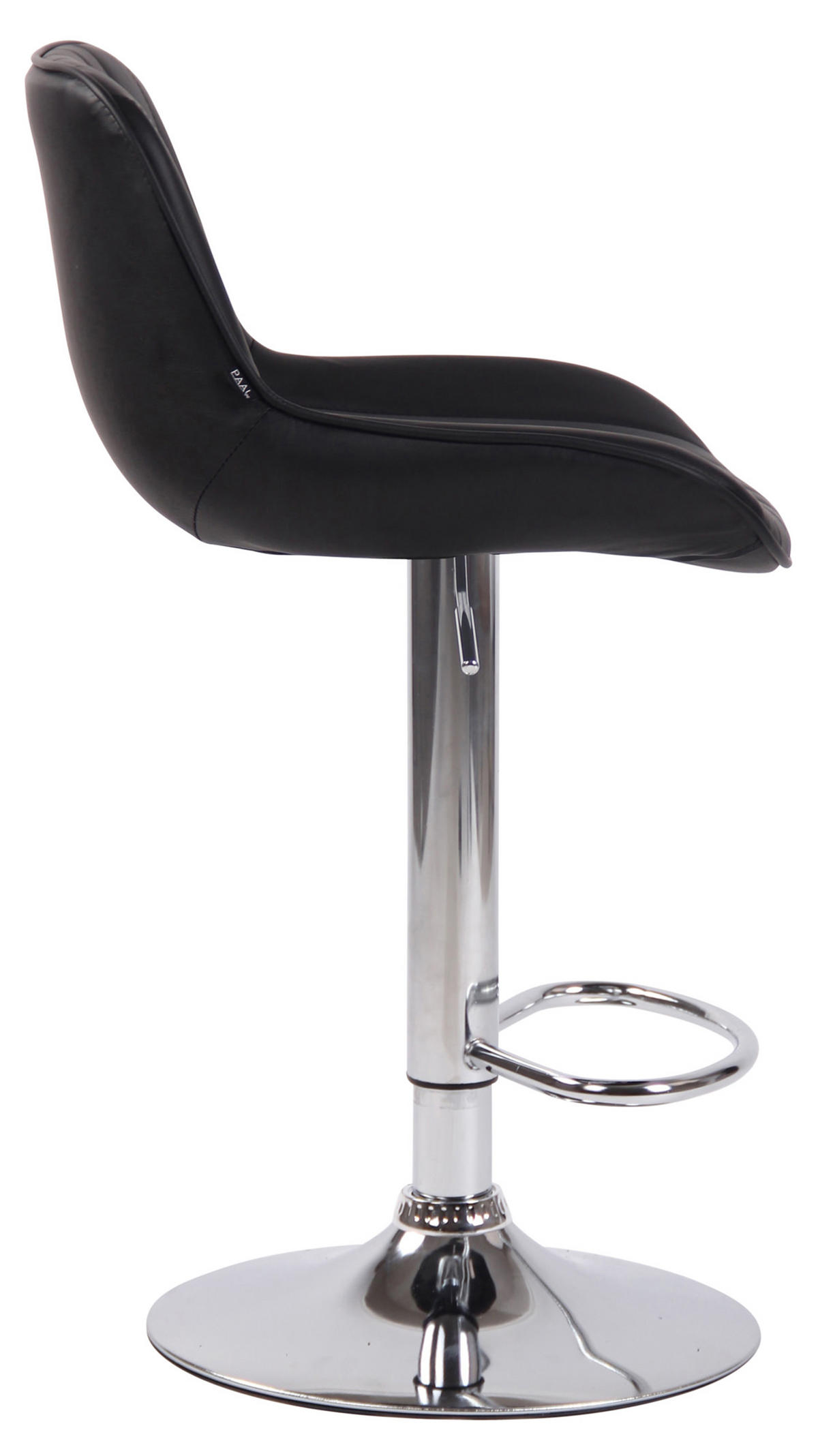 BARHOCKER 2er Set Lentos Kunstleder chrom schwarz - Chromfarben/Schwarz, Kunststoff/Metall (50/108/50cm) - TPFLiving