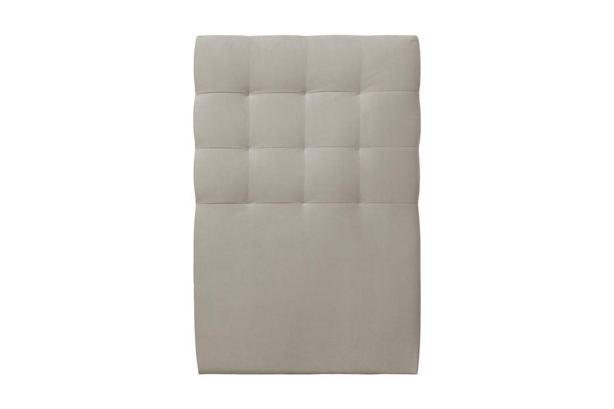 KOPFTEIL gepolstert - Gesteppt – taupefarbener Samtstoff - 90 cm - Taupe/Beige, Holz (90/120/10cm) - Sommeil de Plomb
