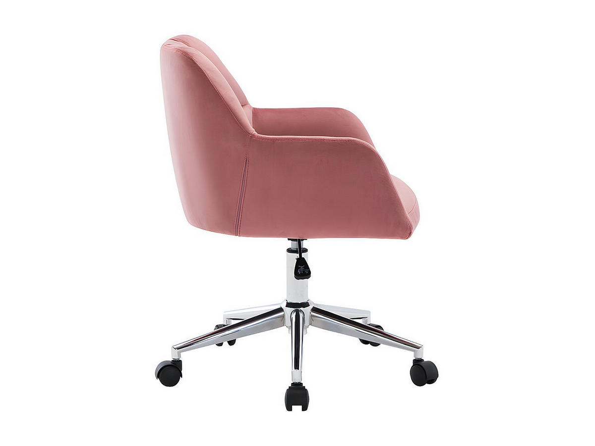 BÜROSTUHL ohne Armlehnen - 59 cm x 60 cm - samt - rosa Pega - Pink, Textil (59/86/60cm) - Vente-Unique