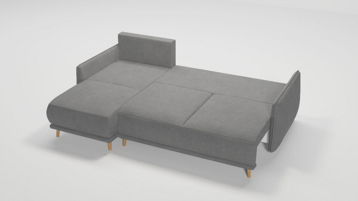 ECKSOFA Chroma Grau Luxusmicrofaser - Braun/Grau, Holz/Textil (238/170cm) - S-Style Möbel