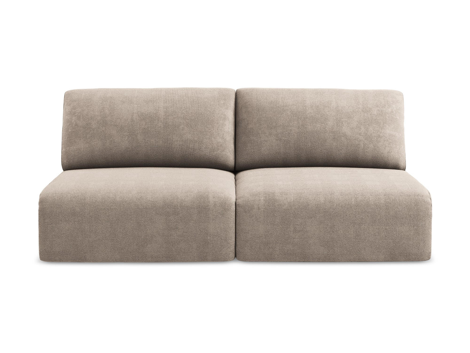 3-SITZER SOFA mit Schlaffunktion Chenille Stoff Beige - Beige/Schwarz, Kunststoff/Textil (216/79/102cm) - Makamii