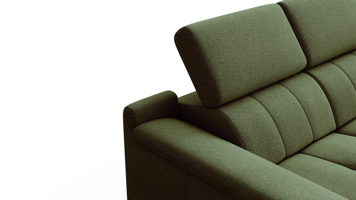 RELAXSOFA FIERO 2-Sitzer mit 2 Relaxfunktionen, olivgrün - Schwarz/Olivgrün, Holzwerkstoff/Textil (170/82/103cm) - Courtois Laville