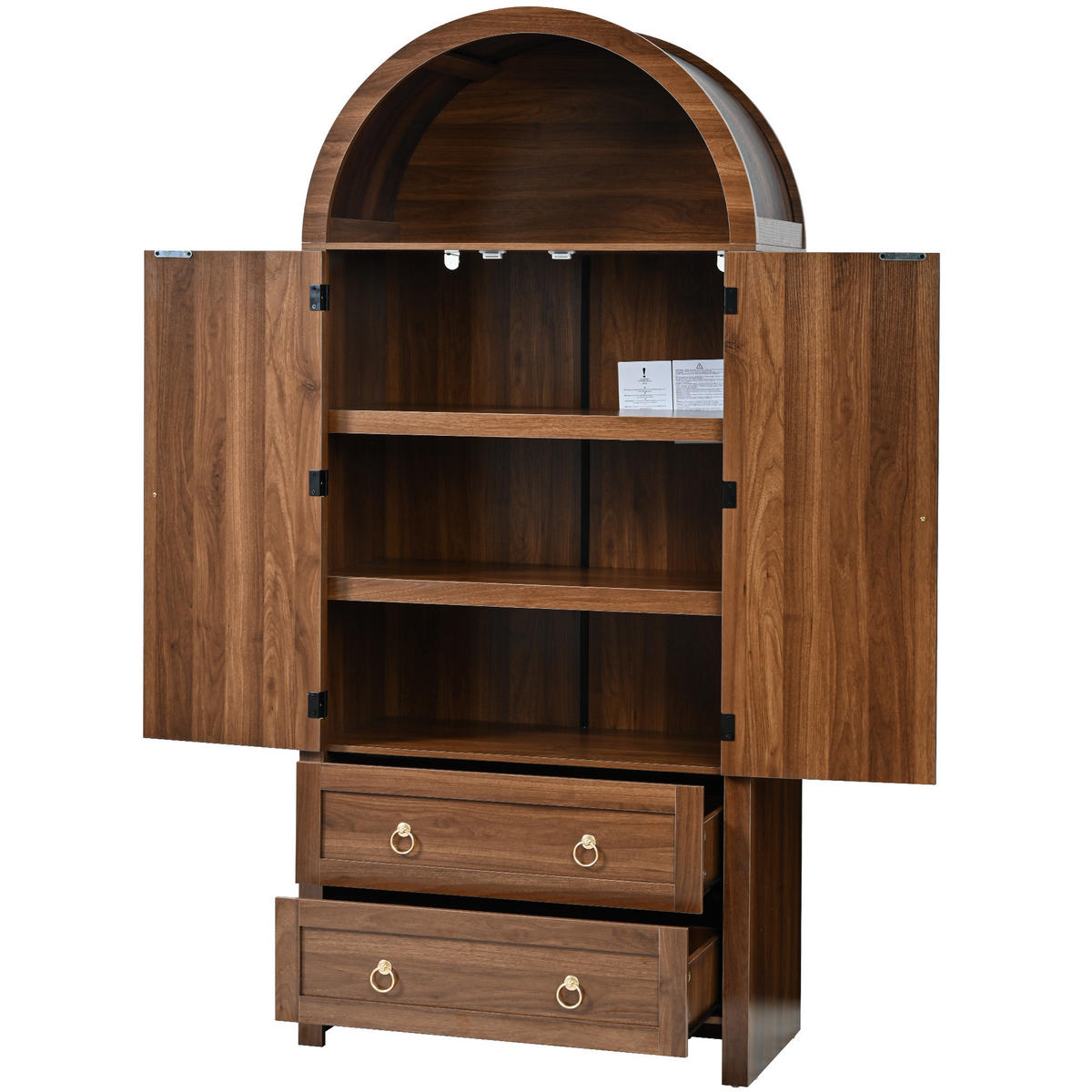 BUFET ratan arc nuc 180cm vintage - culoare nucă, compozit lemnos (80/180/40cm) - Urban Meuble