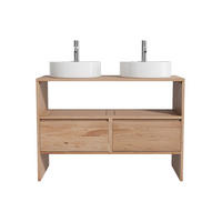 DOPPELWASCHTISCH - 110 cm x 50 cm - Holz, Platte - Naturfarben Hell - CAVIZO - Naturfarben, Holz (110/78/50cm) - Vente-Unique