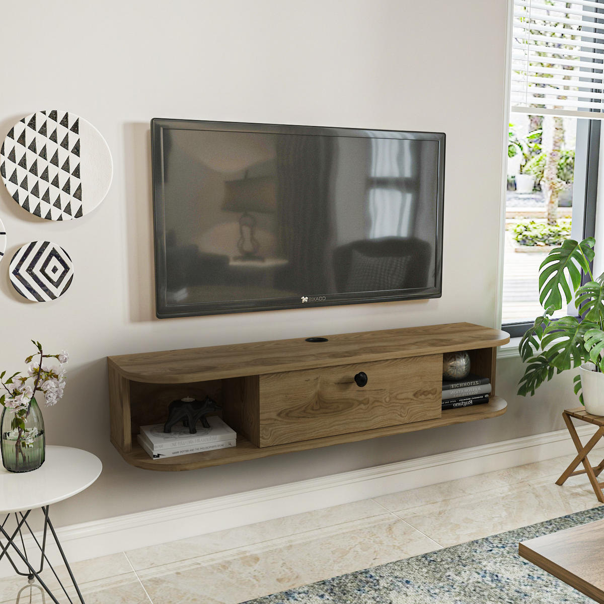 TV-ELEMENT Ibarra 120 cm Oud - Braun, Holzwerkstoff (120/23.4/29.6cm) - Decorotika