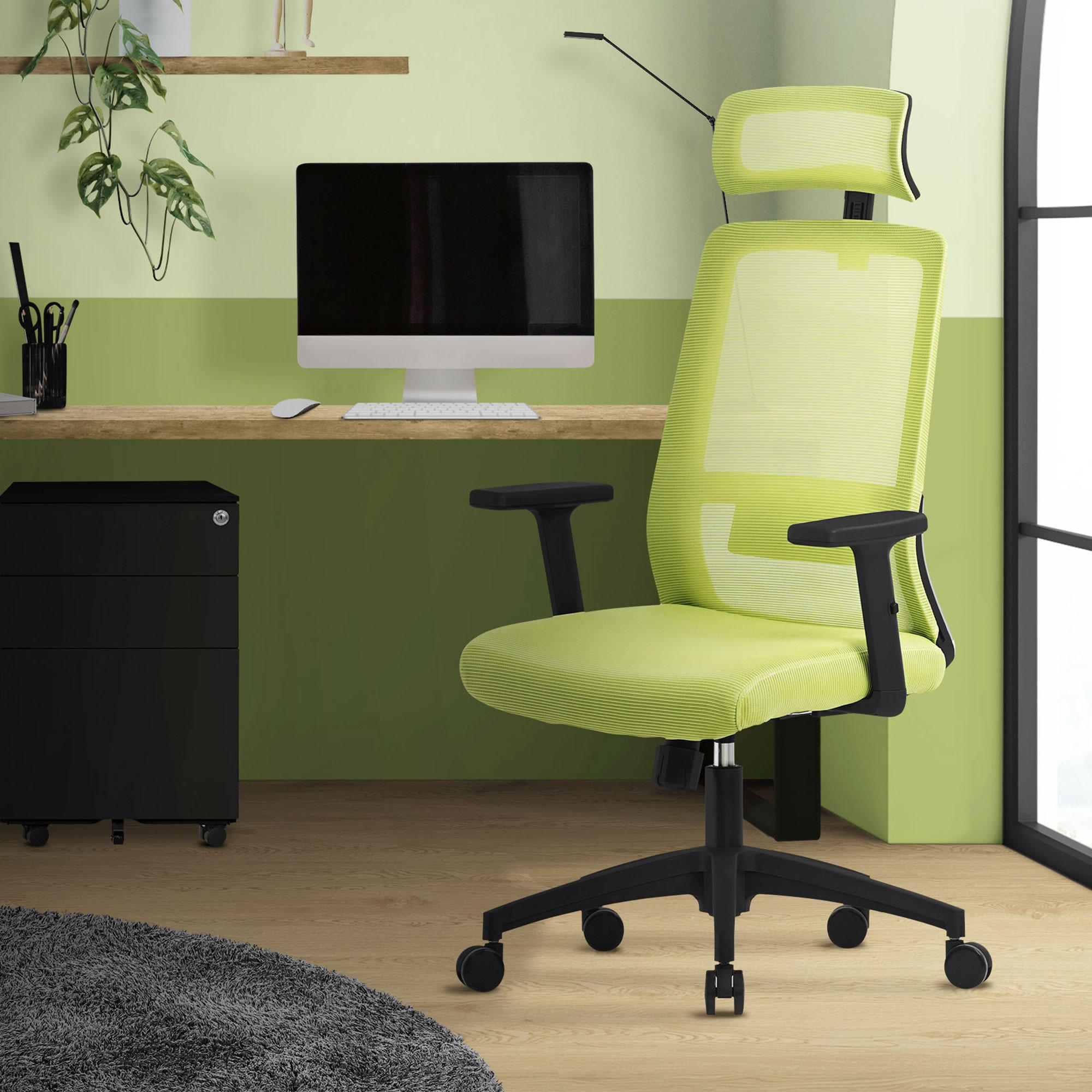 SCHREIBTISCHSTUHL Surpreme grün - Grün, Kunststoff (66/123/68cm) - ML-DESIGN