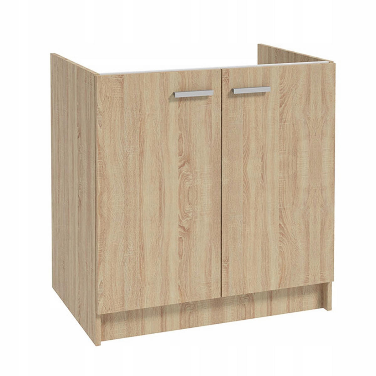 SPÜLUNTERSCHRANK 80cm mit Spüle + Armatur + Siphon Sonoma-Eiche - Sonoma Eiche, Holzwerkstoff (80/82/46cm) - Stamar