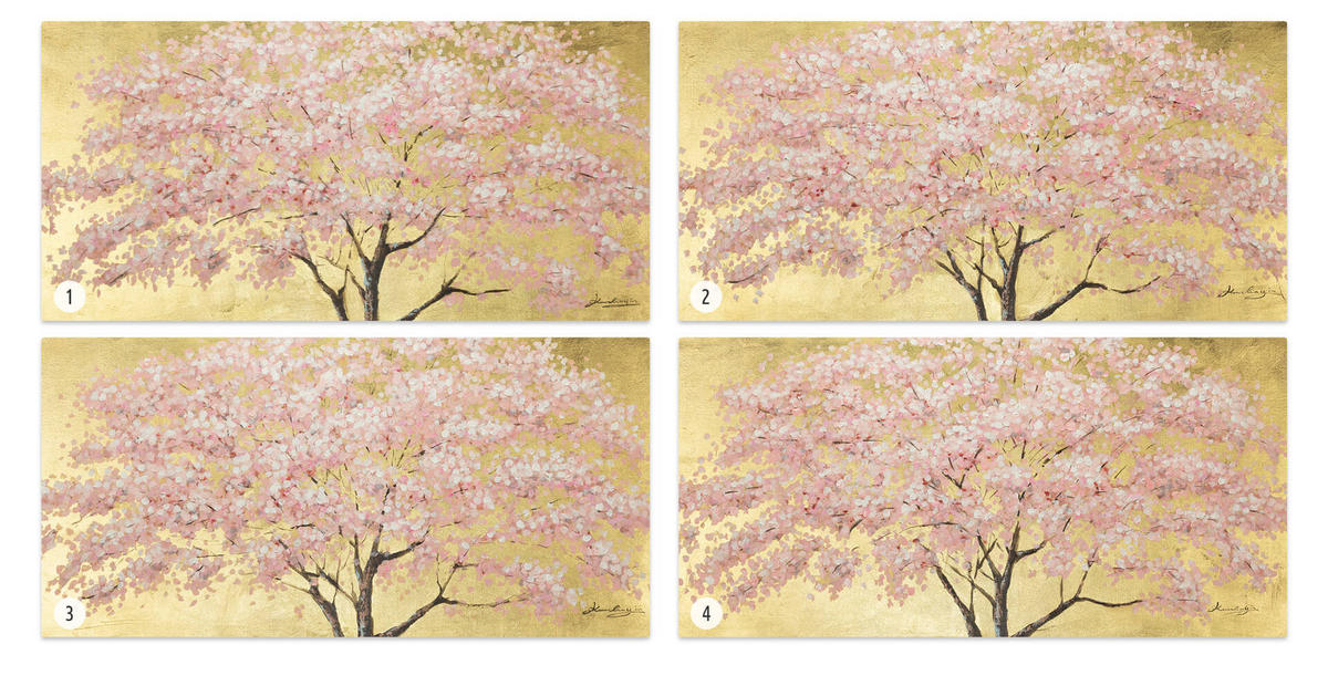 ÖLGEMÄLDE 120/60 cm - Pink/Braun, Holz/Textil (120/60cm) - KUNSTLOFT