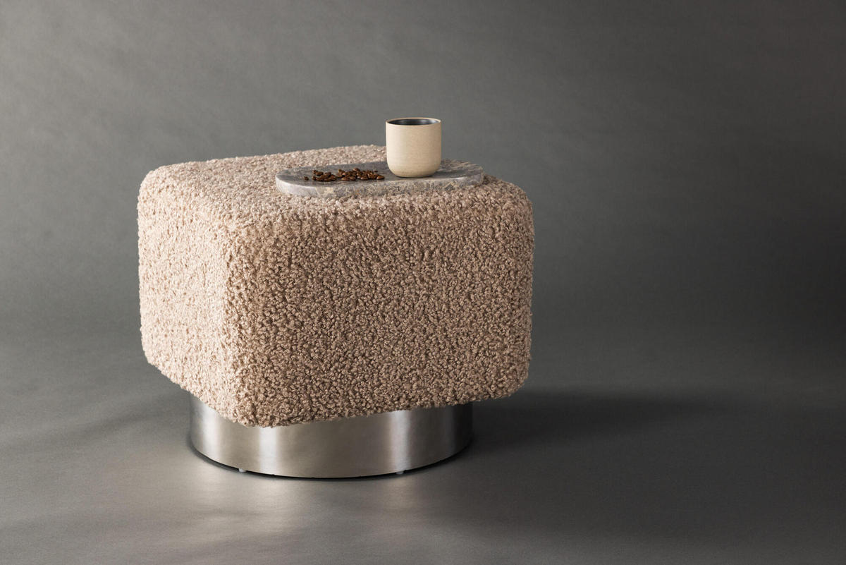 SITZPOUF NEWTON Braun 45x45x38 cm - Braun, Textil (45/38/45cm) - FURNLUX