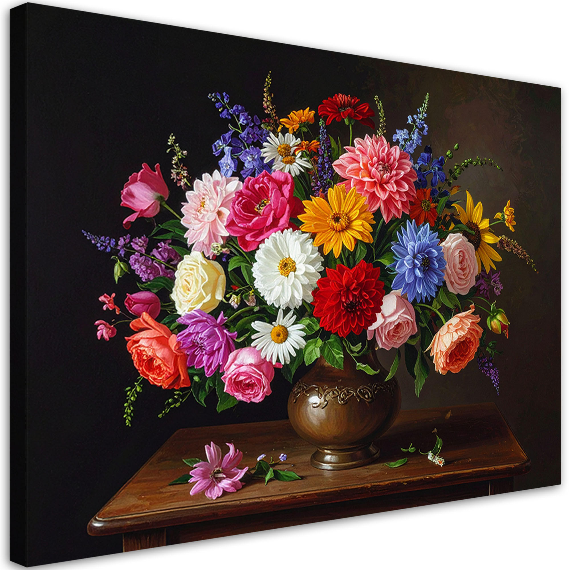 LEINWANDBILD Blumen 120x80cm - Multicolor, Textil (120/80cm) - Feeby