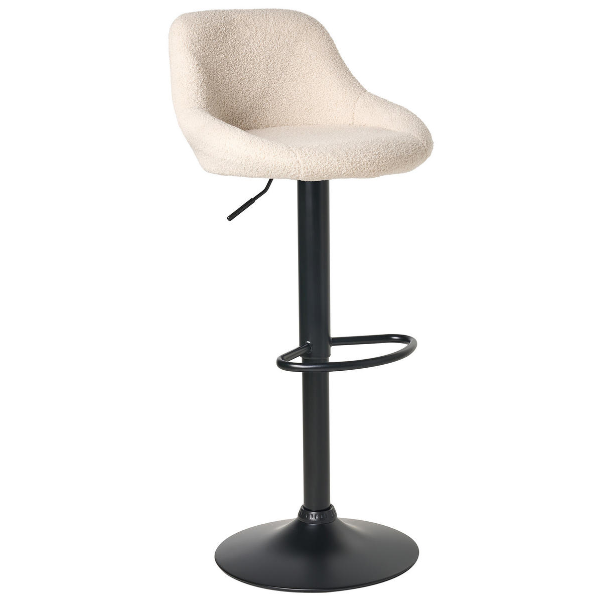 BAROVÁ STOLIČKA sada 2 ks Bouclé otočná Světle béžová Medulin - černá/béžová, textil (47/83/39cm) - Beliani