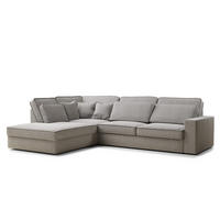 ECKSOFA Kirou Beige grau Webstoff - Links Seite - Greige/Schwarz, Holz/Holzwerkstoff (225/311cm) - Maison de Reve