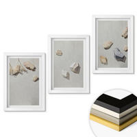 WANDBILDER 3er-Set - 20x30 cm Weißer Rahmen - Boho-Stranddekorationen aus Steinen - Weiß, Kunststoff (20/30cm) - ArtPrintCave