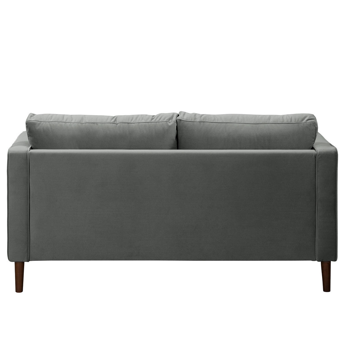 2-SITZER SOFA - Samt - Grau, Textil (150/80/86cm) - home24