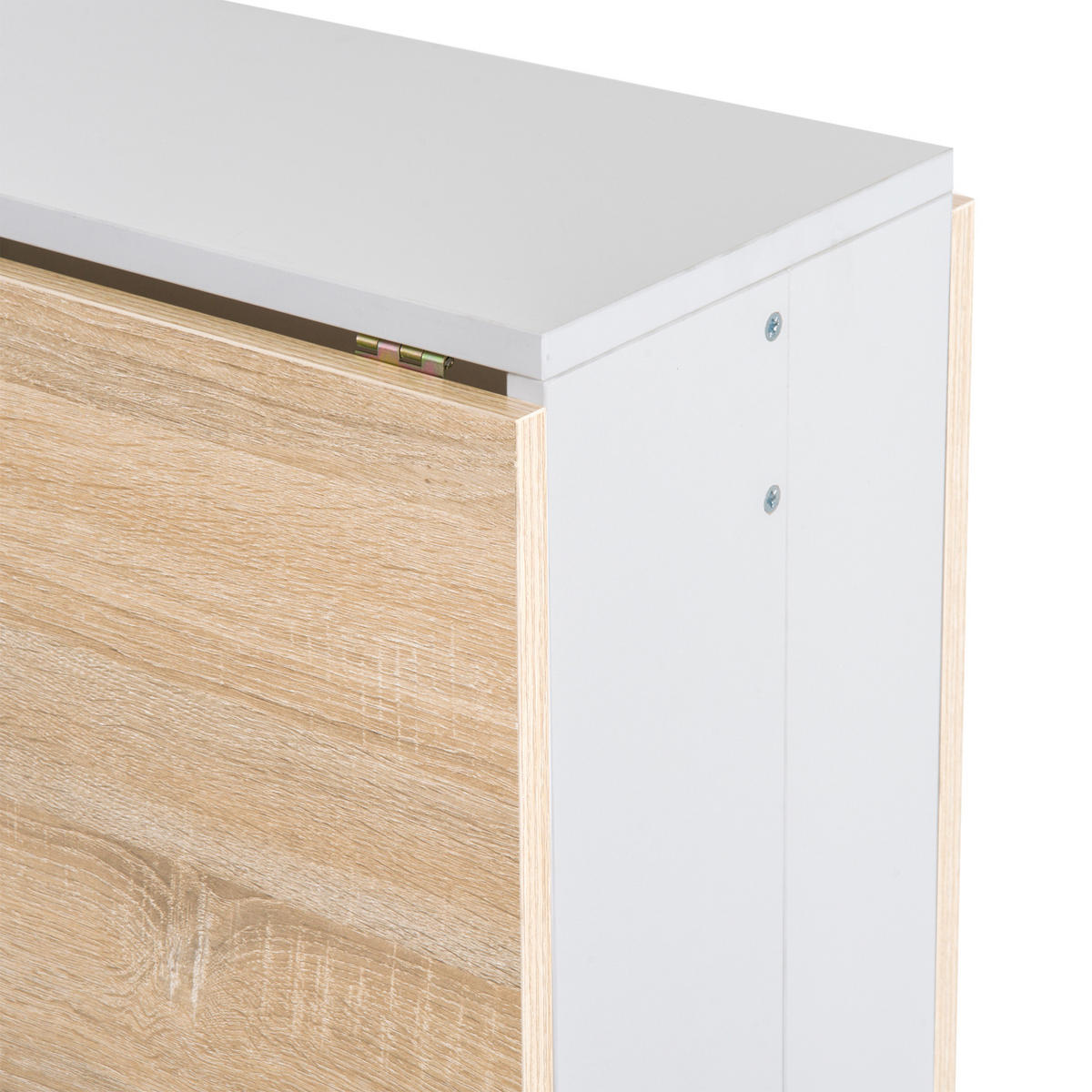 ESSTISCH DE-16560 klappbar bicolor | Eiche/Weiß - Weiß, Holzwerkstoff (103/76/74cm) - ComfortXL