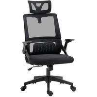 GAMINGSTUHL, höhenverstellbar mit Netzrücken, verstellbarer Kopf- und Lendenstütze, 58/61/102-119 cm, Schwarz - Schwarz, Textil (61/119/58cm) - Redom