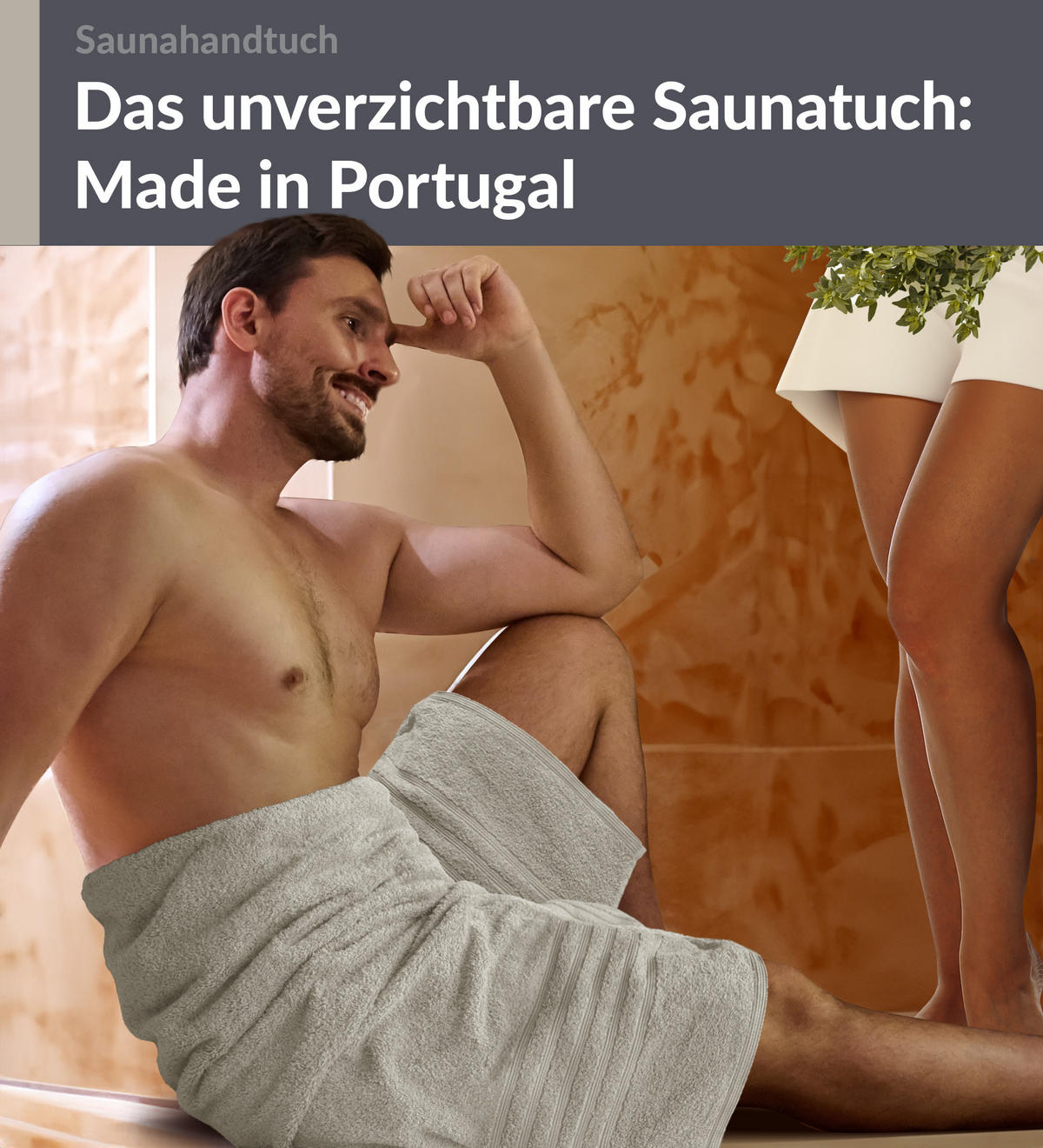 BADETUCH London Kiesel Grau 100x200 cm - Sandfarben, Textil (100/200cm) - Lashuma