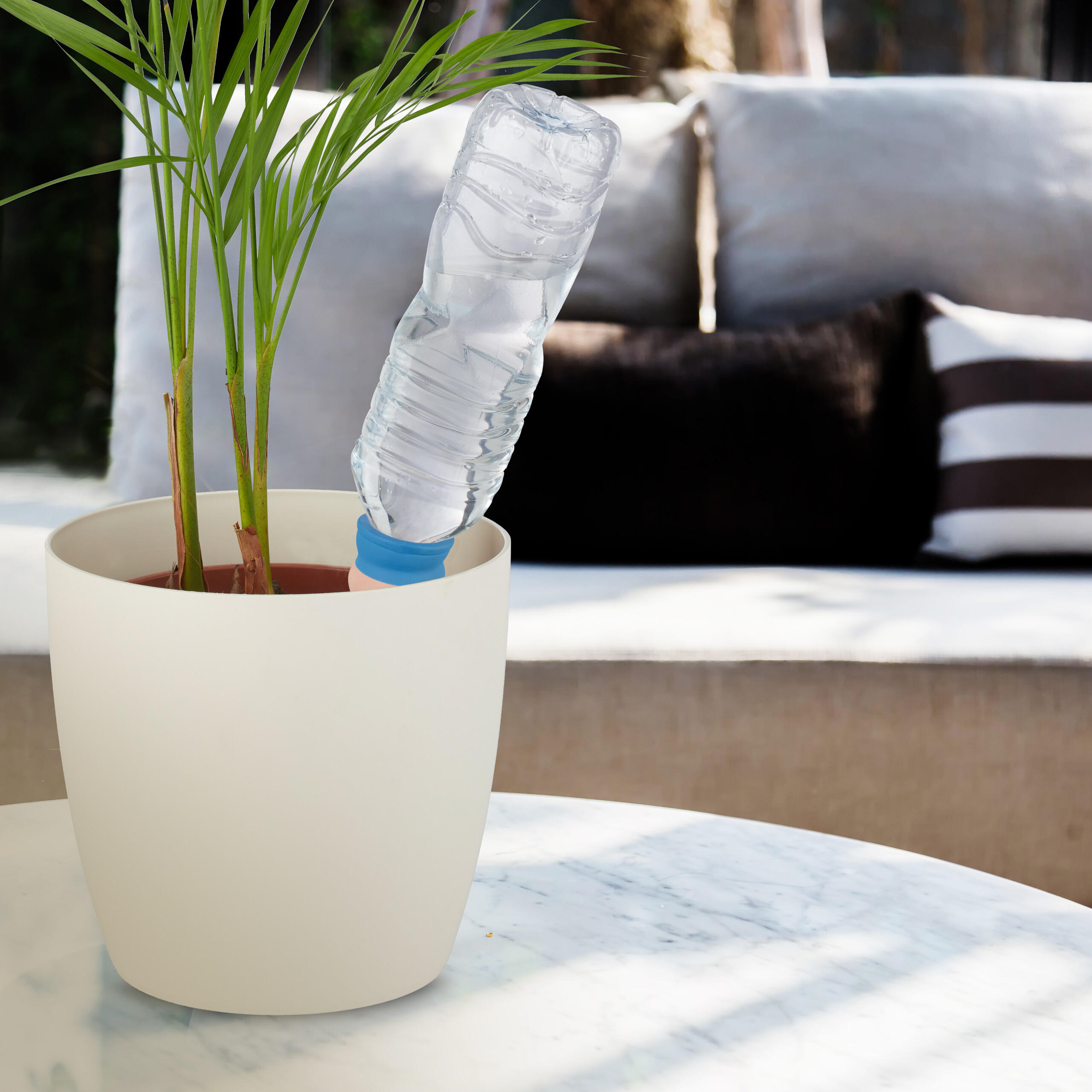 4XTONKEGEL - Hellbraun/Blau, Keramik (4.5/11.5/4.5cm) - Relaxdays
