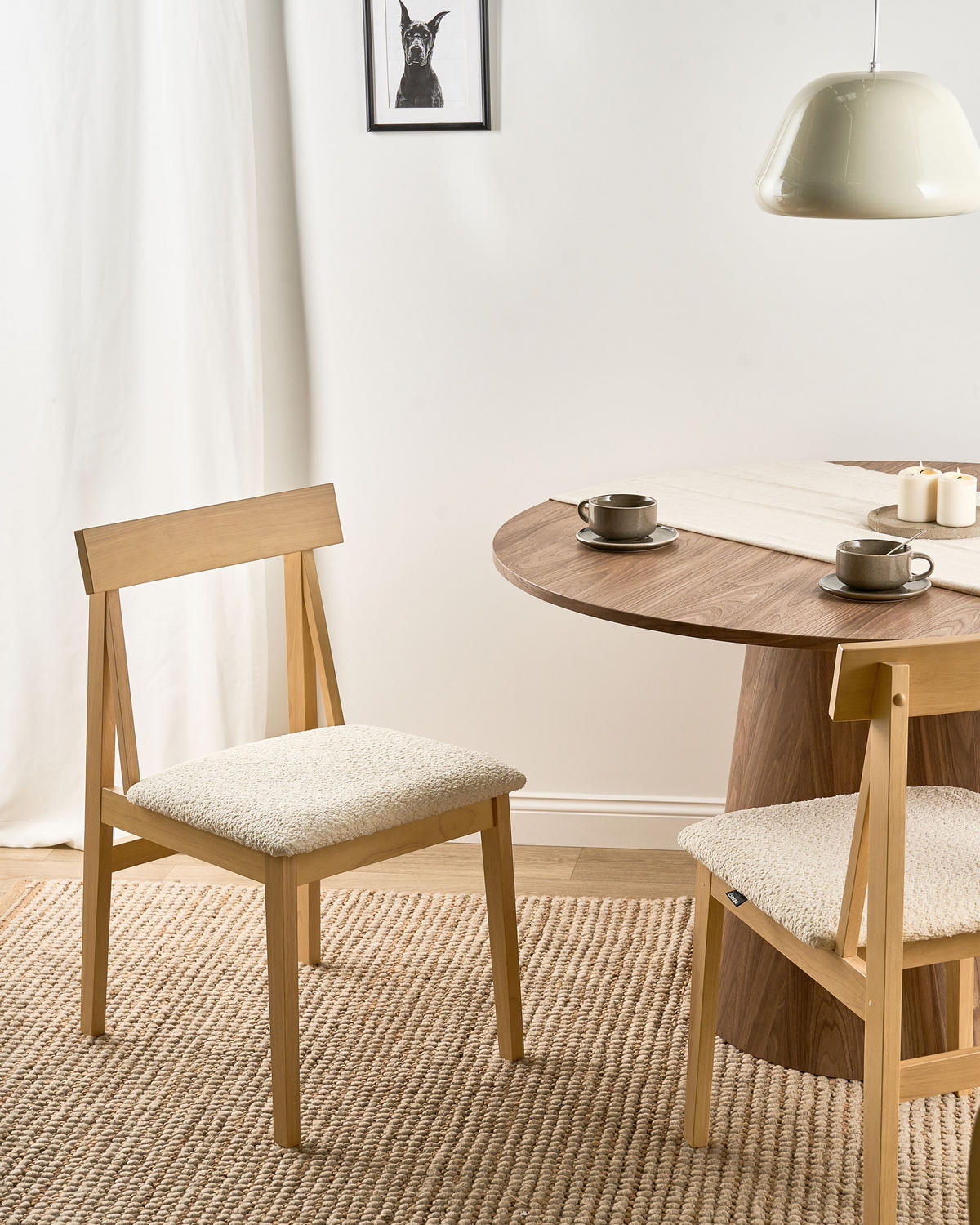 ESSZIMMERSTUHL 2er-Set Hellbraun Isle - Hellbraun/Beige, Holz (45/82/55cm) - Beliani