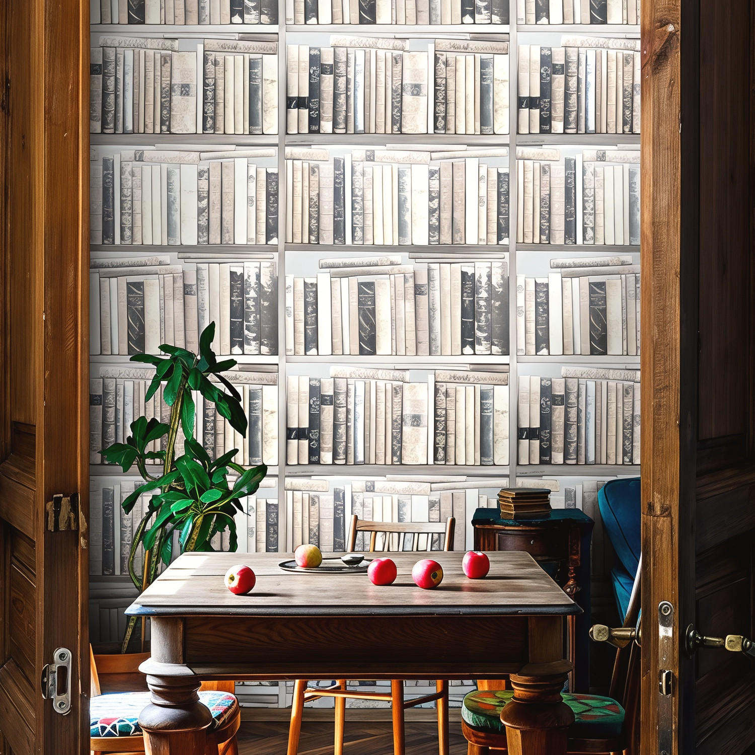 TAPETE Bücher aus echtem Papier, 200x280cm, 8 Bögen - Weiß, Papier (200/280cm) - WALLPAPERS4BEGINNERS