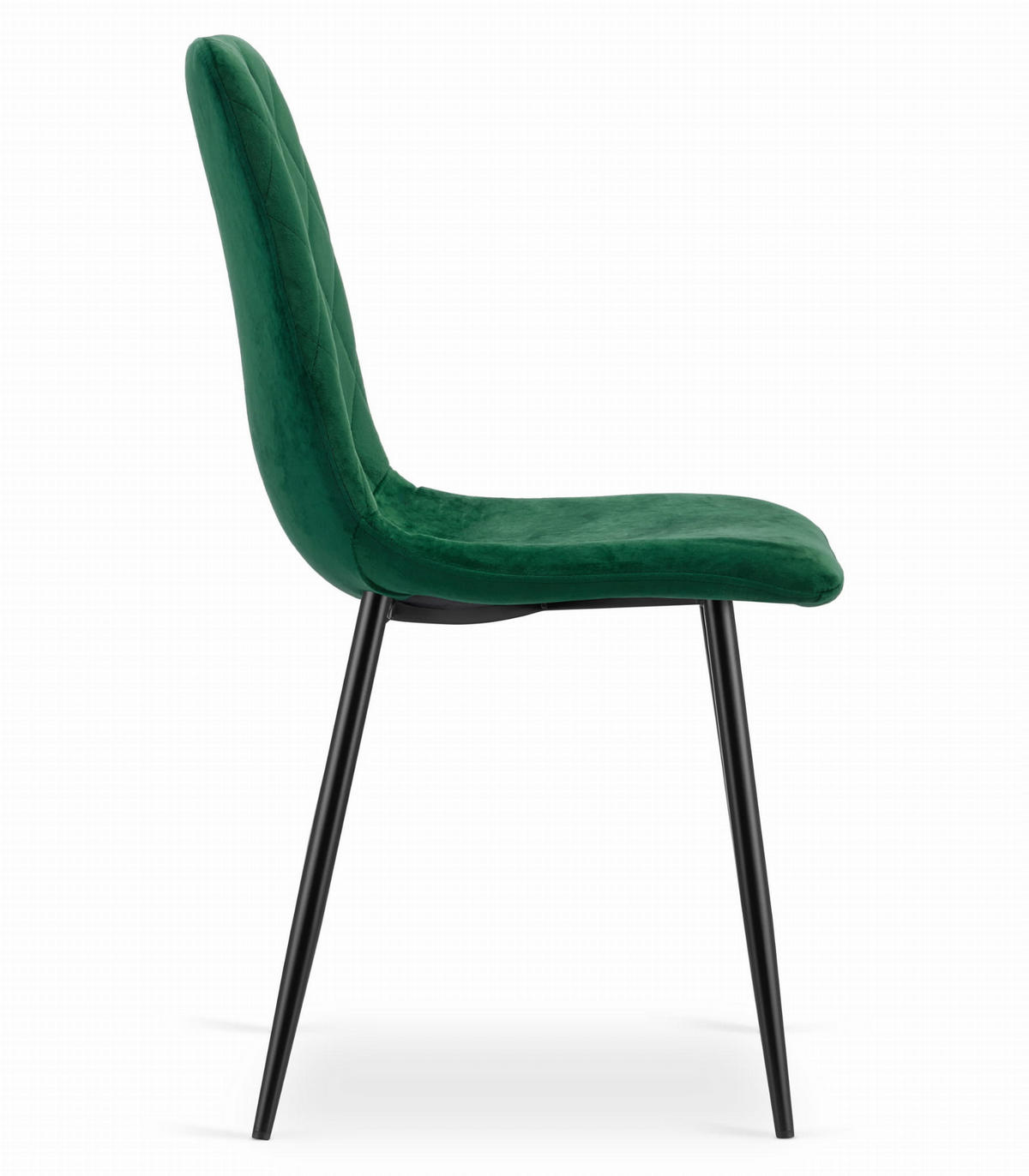 STUHL SCANNO 4-er Set, Grün, mit Samtstoff gepolstert - Grün, Textil/Metall (45/89/53cm) - Komodee