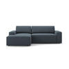 AUSKLAPPBARES-ECKSOFA links mit Container Jodie aus strukturiertem Stoff blau 3 Sitzplätze - Blau, Textil (246/151cm) - Micadoni