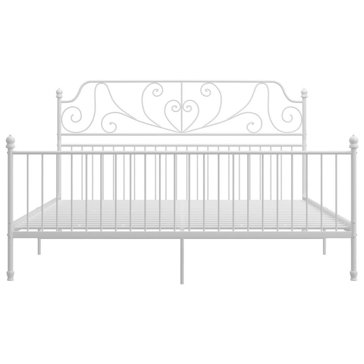 BETTGESTELL Weiß Metall 180x200 cm - Weiß, Metall (180/200cm) - furnicato