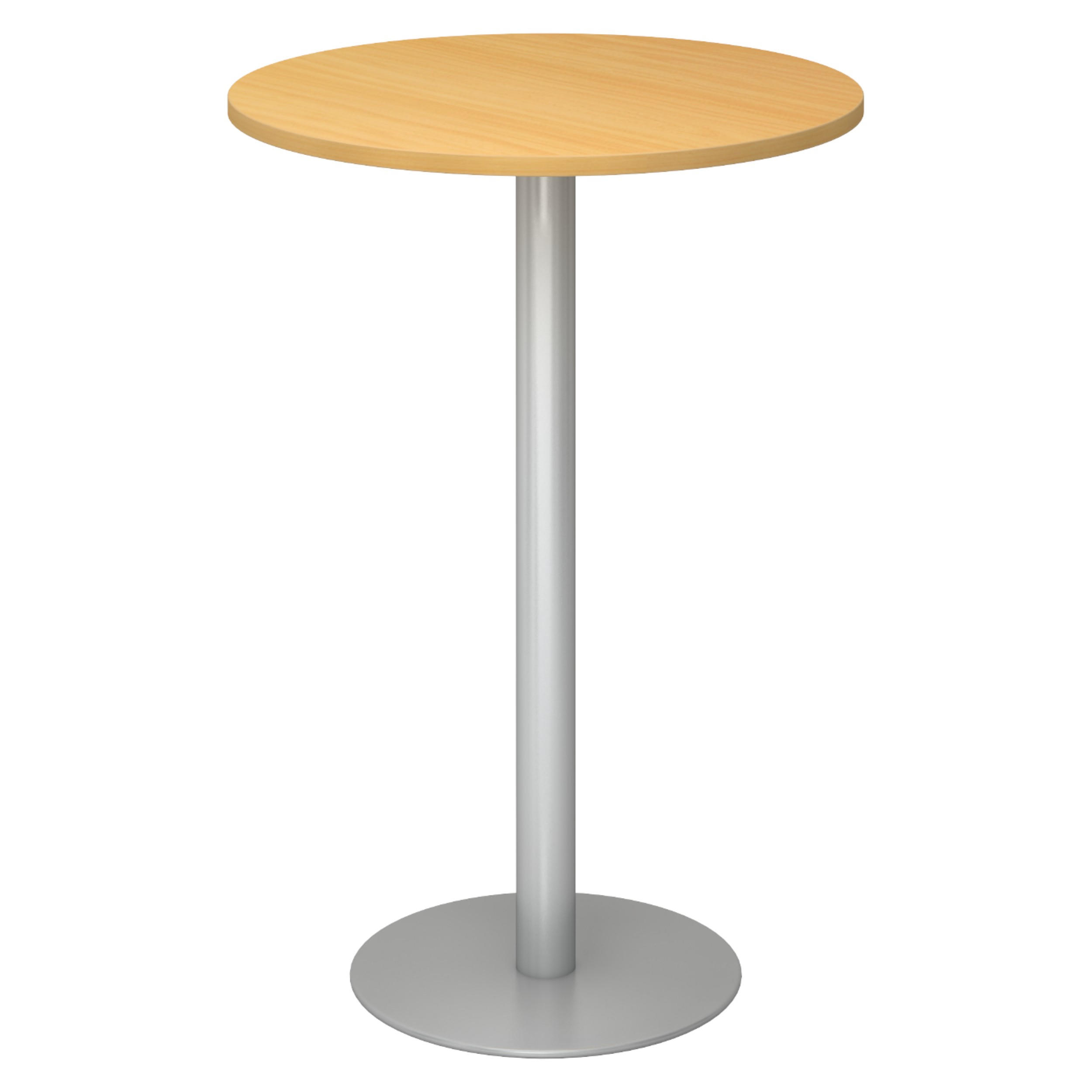 STEHTISCH rund STH 80/80/111,6 cm in Buchefarben/Silberfarben - Buchefarben/Silberfarben, Holzwerkstoff (80/80/111.6cm) - bümö