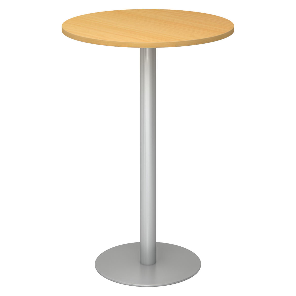 STEHTISCH rund STH 80/80/111,6 cm in Buchefarben/Silberfarben - Buchefarben/Silberfarben, Holzwerkstoff (80/80/111.6cm) - bümö