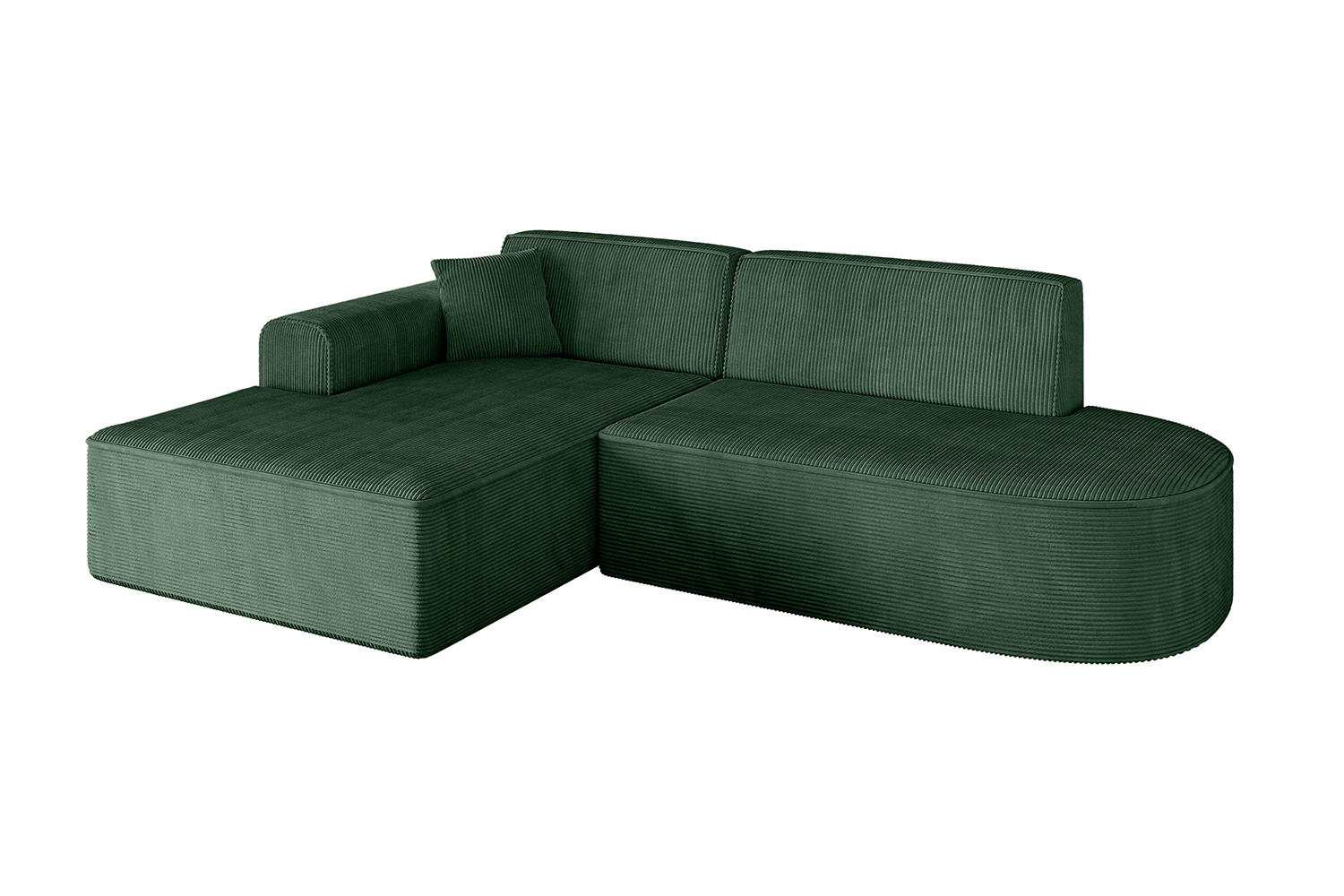 ECKSOFA Ottomane Links IREA-L1-v3 - 232x165x77 cm Grün - Currygelb, Holzwerkstoff/Textil (232/165cm) - ALTDECOR