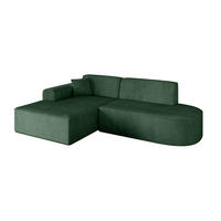 ECKSOFA Ottomane Links IREA-L1-v3 - 232x165x77 cm Grün - Currygelb, Holzwerkstoff/Textil (232/165cm) - ALTDECOR