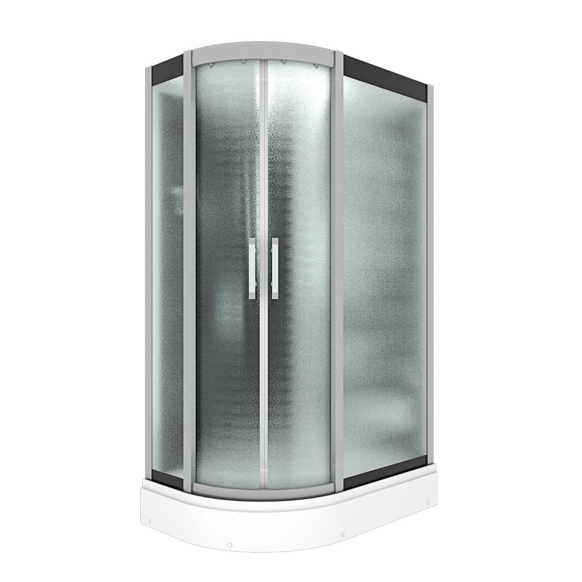 DUSCHE Duschkabine D60-73M0L-EC Schwarz 120x80 - Schwarz, Glas/Kunststoff (120/80/215cm) - AcquaVapore by Sandra Jentho