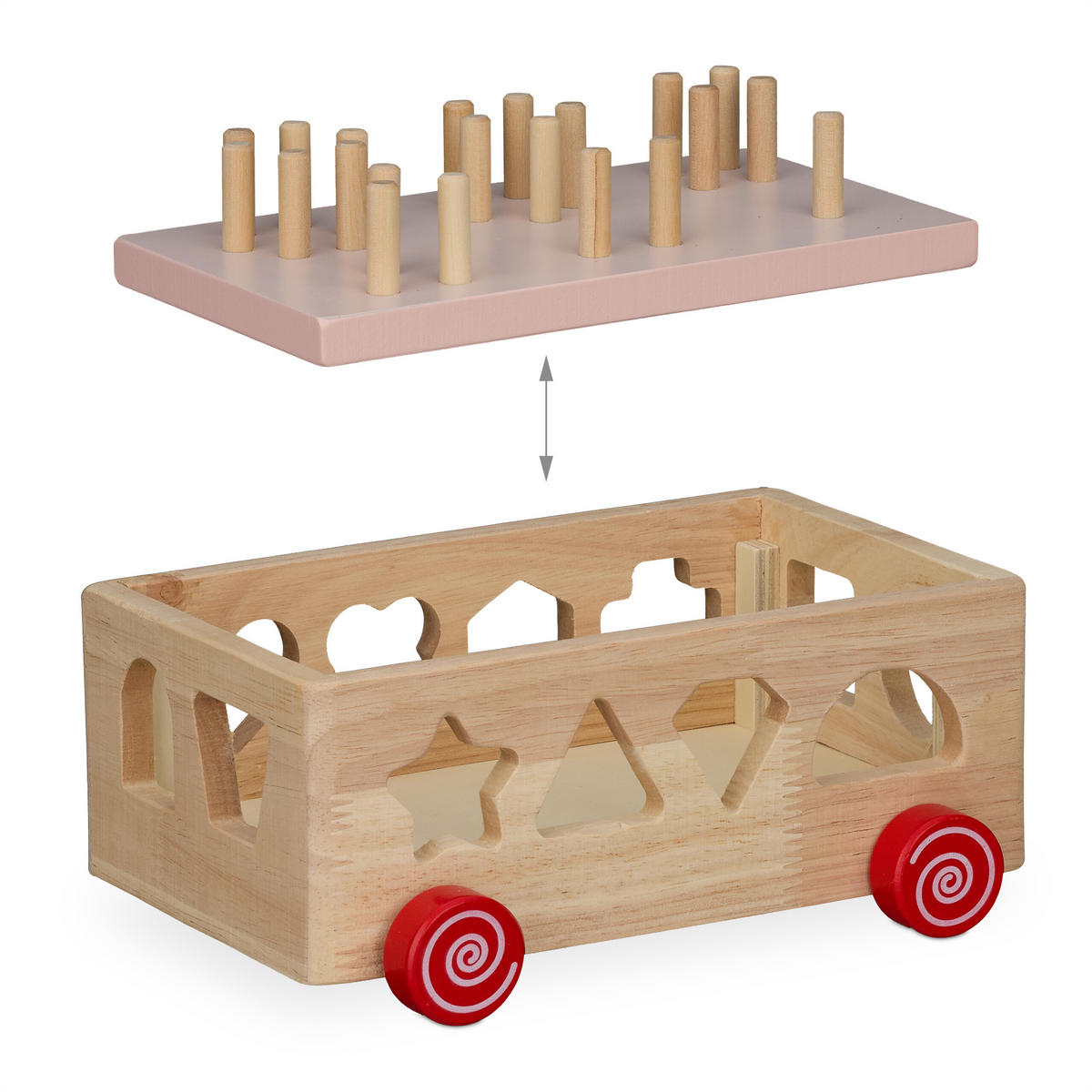 HOLZSTECKWÜRFEL - Multicolor, Holz/Holzwerkstoff (16.5/11.5/21.5cm) - Relaxdays