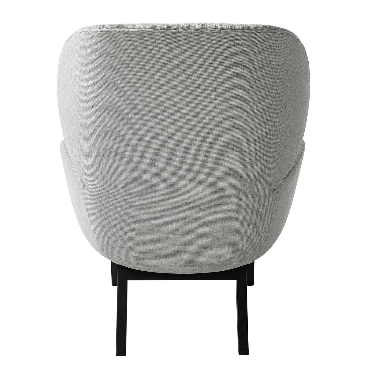 SESSEL - Hellgrau/Schwarz, Eichenholz/Textil (82/102/90cm) - home24