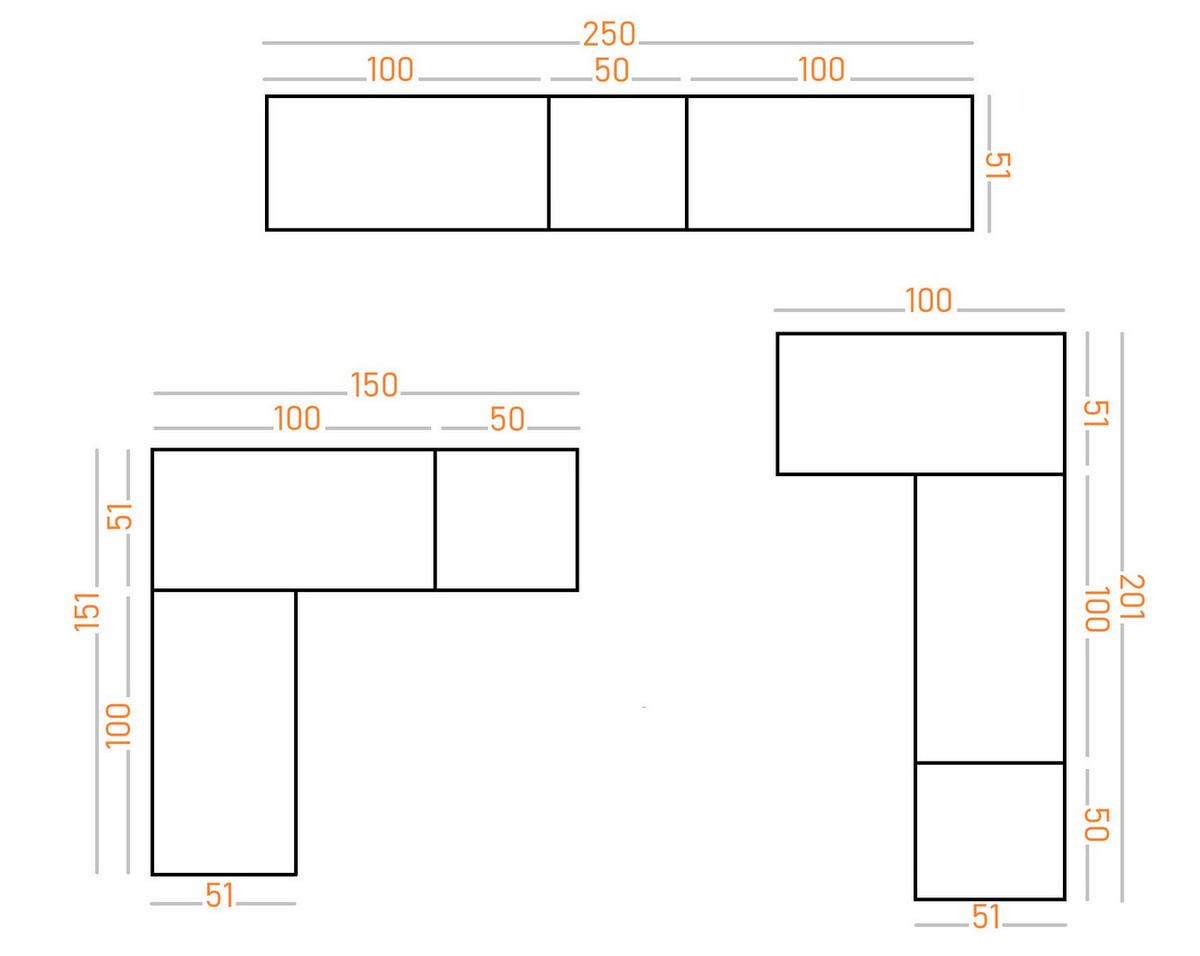 KLEIDERSCHRANK OFFEN TRES Y/C CASHMERE 150-151/206/51 cm - Kaschmir, Holzwerkstoff (250/206/51cm) - Marmex Möbel