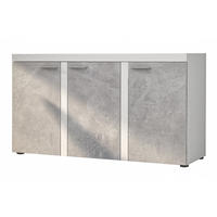 SIDEBOARD Spacoro 3D Weiß, Beton 148,8/82/40,3 cm – Wohnzimmer Kommode Modern - Hellgrau/Weiß, Holzwerkstoff/Kunststoff (149/82/40cm) - AX Living