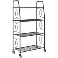 PFLANZENREGAL mit 4 Ebenen aus Metall Schwarz - Schwarz, Metall (29/114/67cm) - Outsunny