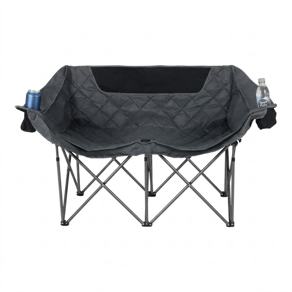 CAMPING-BANK - Grau, Textil/Metall (146/84/54cm) - Relaxdays